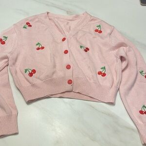 Embroidery cherry sweater